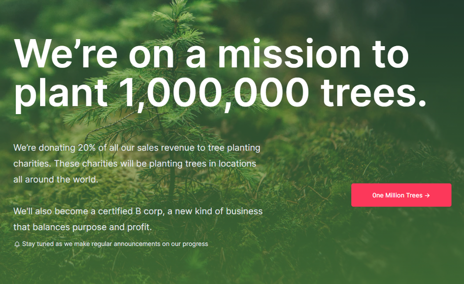we're on a mission to plant a million trees